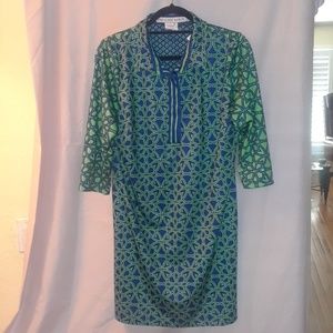 NWOT Gretchen Scott Green & Blue Dress